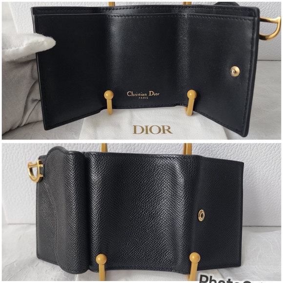 Auth Dior Saddle Black Trifold Wallet - Picture 5 of 12